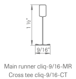 OWAcliq 9/16" Cross Tee — 2' [1 Piece] - Image 2
